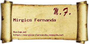 Mirgics Fernanda névjegykártya